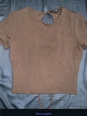 Fashion Nova Chocolate Brown Ribbed Crop Top
